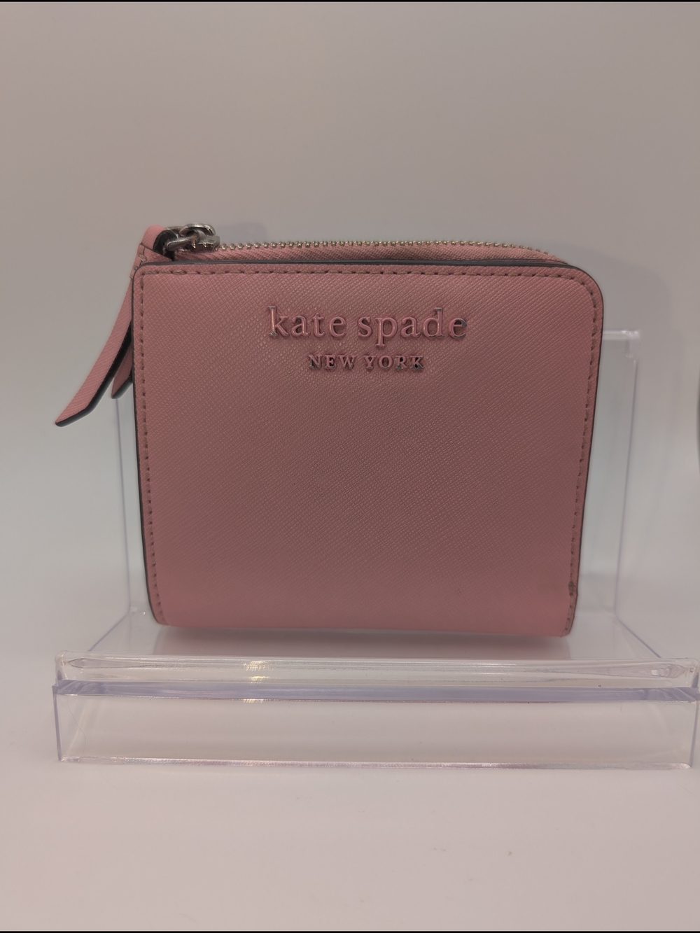 Kate Spade Pink Zip-Around Saffiano Wallet
